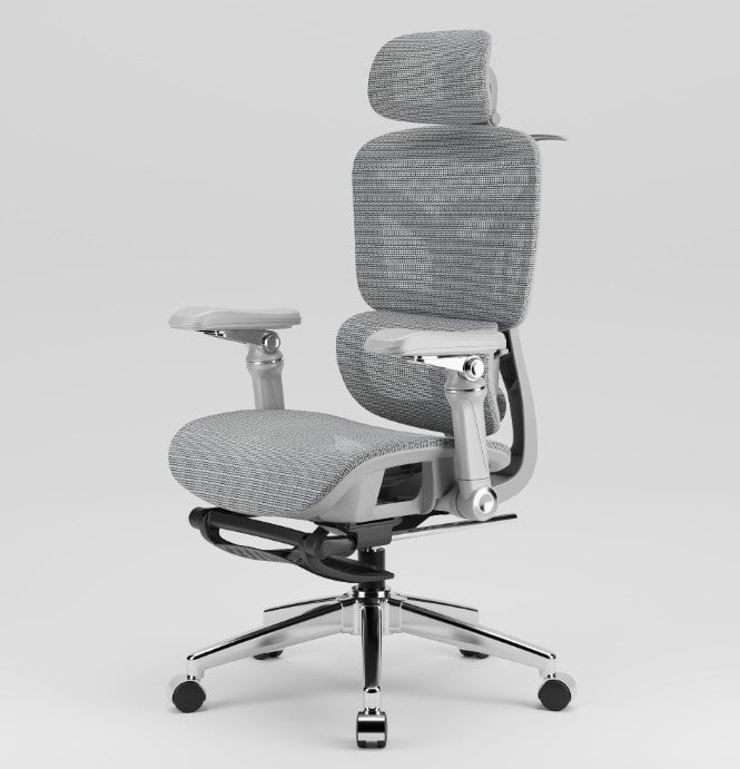 Ergonomic Office Chair with Footrest | Full Mesh, Lumbar Support, Reclining - BAS Kuwait Bab Al Saif 150 KG With Installation 