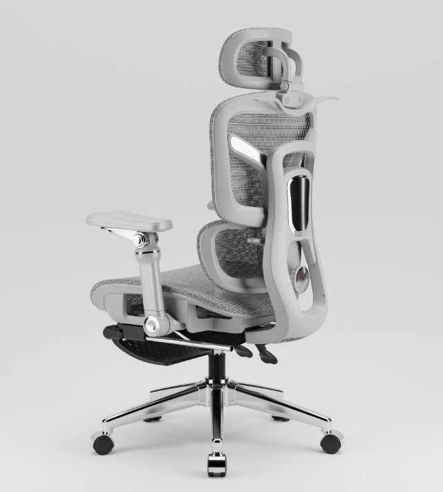 Ergonomic Office Chair with Footrest | Full Mesh, Lumbar Support, Reclining - BAS Kuwait Bab Al Saif 