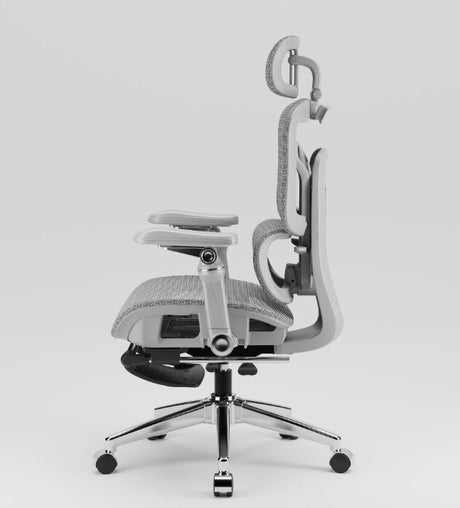 Ergonomic Office Chair with Footrest | Full Mesh, Lumbar Support, Reclining - BAS Kuwait Bab Al Saif 
