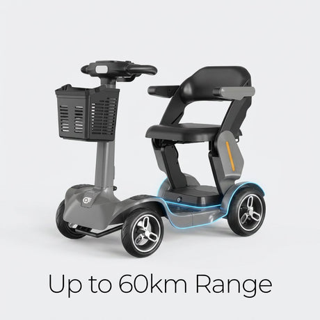 Foldable 4-Wheel Electric Mobility Chair Scooter Foldable – 350W Detachable Seat 60km Range Digital Screen - BAS Kuwait Bab Al Saif 