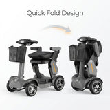 Foldable 4-Wheel Electric Mobility Chair Scooter Foldable – 350W Detachable Seat 60km Range Digital Screen - BAS Kuwait Bab Al Saif 