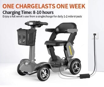 Foldable 4-Wheel Electric Mobility Chair Scooter Foldable – 350W Detachable Seat 60km Range Digital Screen - BAS Kuwait Bab Al Saif 