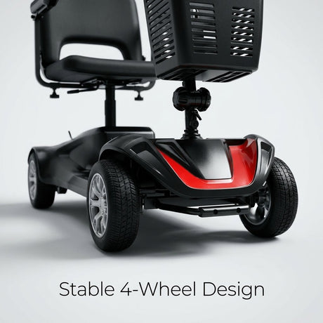 Foldable 4-Wheel Electric Mobility Scooter – 250W, Detachable Seat Shock Absorbing - BAS Kuwait Bab Al Saif 