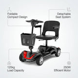 Foldable 4-Wheel Electric Mobility Scooter – 250W, Detachable Seat Shock Absorbing - BAS Kuwait Bab Al Saif 