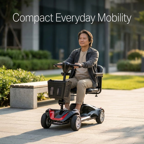 Foldable 4-Wheel Electric Mobility Scooter – 250W, Detachable Seat Shock Absorbing - BAS Kuwait Bab Al Saif 