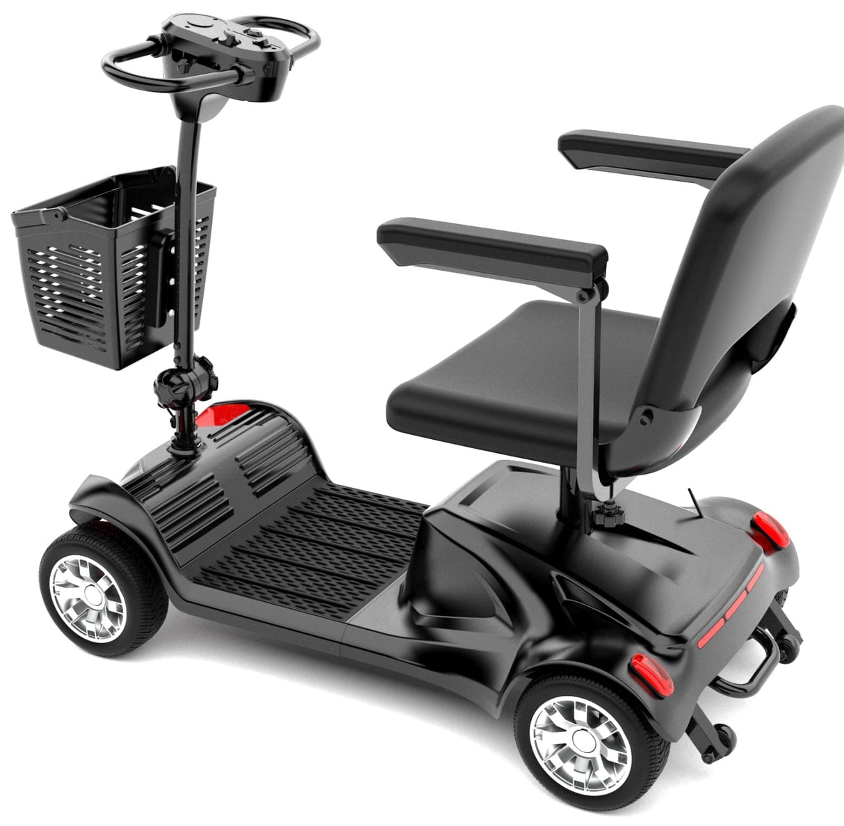 Foldable 4-Wheel Electric Mobility Scooter – 250W, Detachable Seat Shock Absorbing - BAS Kuwait Bab Al Saif 