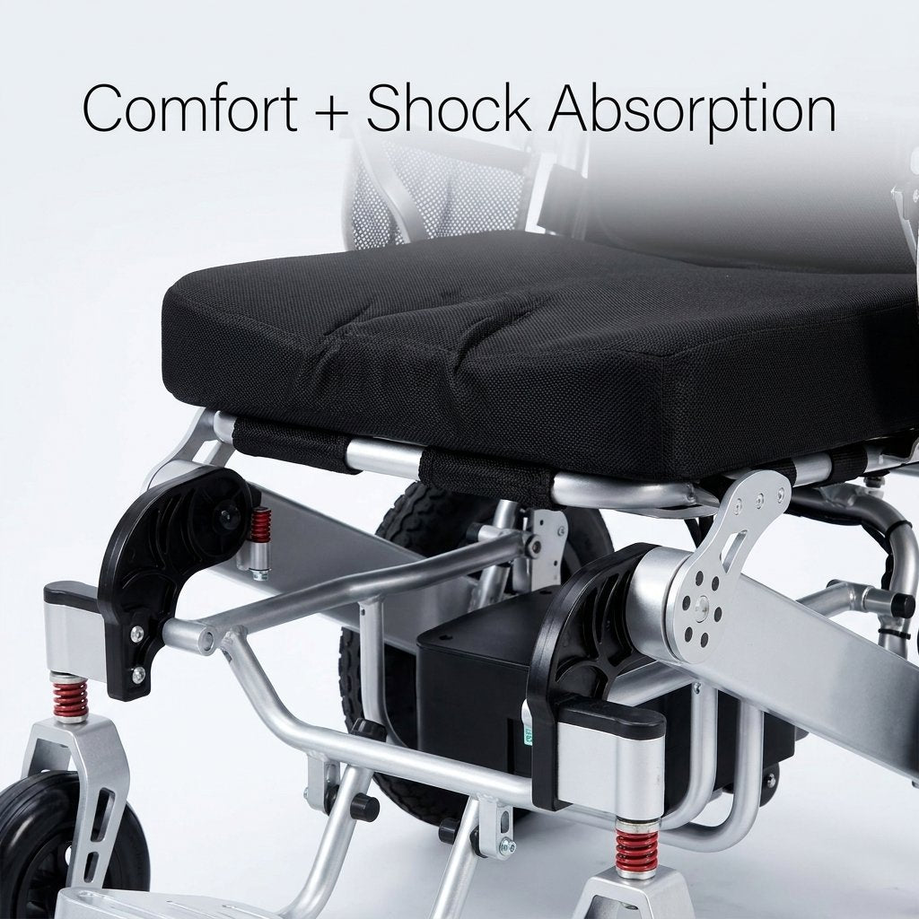 Foldable Aluminium Electric Mobility Chair with Remote Control 150kg capacity | Dual 250W Motors - BAS Kuwait Bab Al Saif 