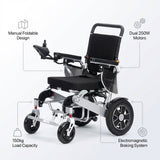 Foldable Aluminium Electric Mobility Chair with Remote Control 150kg capacity | Dual 250W Motors - BAS Kuwait Bab Al Saif 
