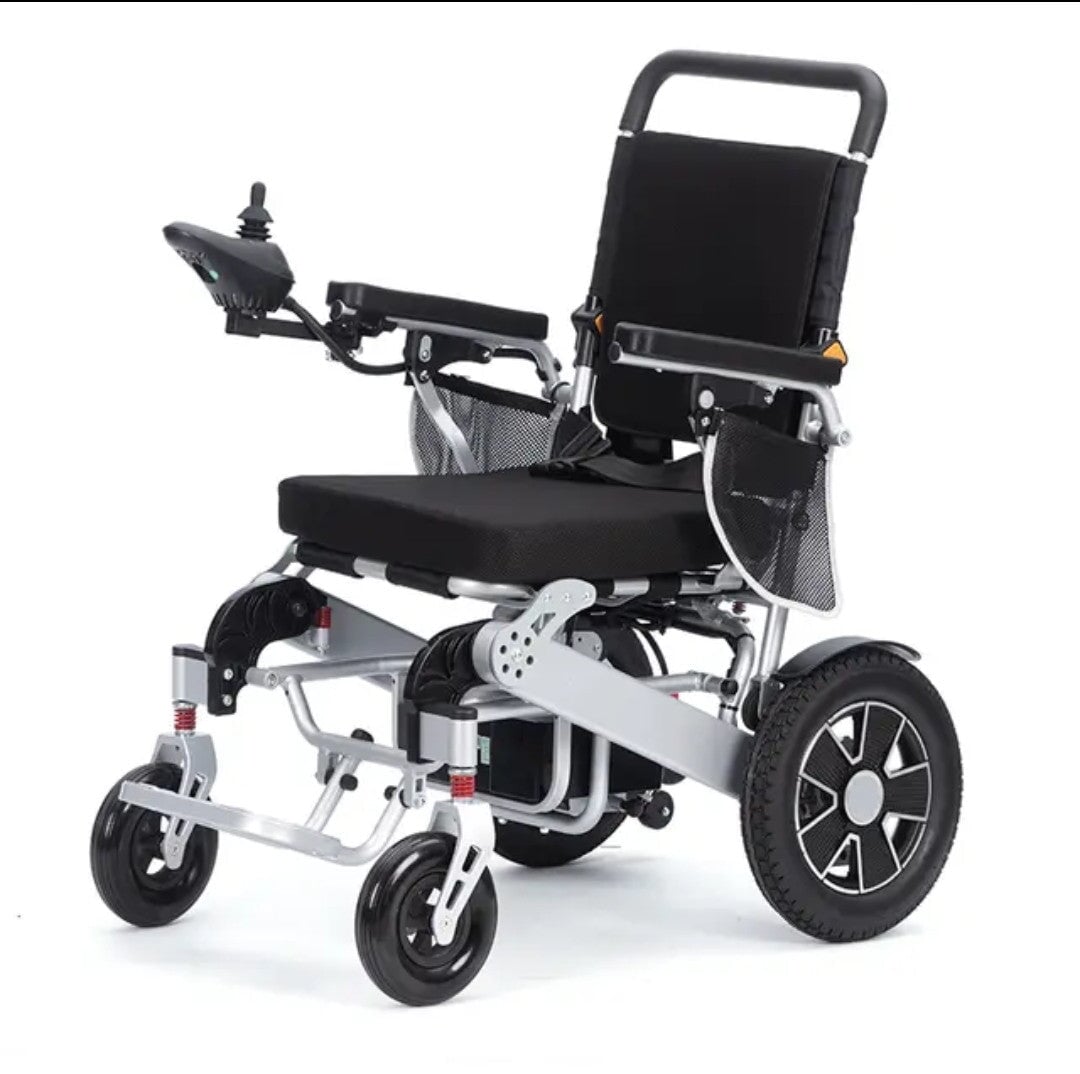 Foldable Aluminium Electric Mobility Chair with Remote Control | Dual 250W Motors - BAS Kuwait Bab Al Saif Black Standard 
