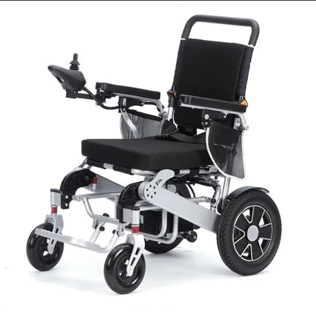 Foldable Aluminium Electric Mobility Chair with Remote Control | Dual 250W Motors - BAS Kuwait Bab Al Saif Black Standard 
