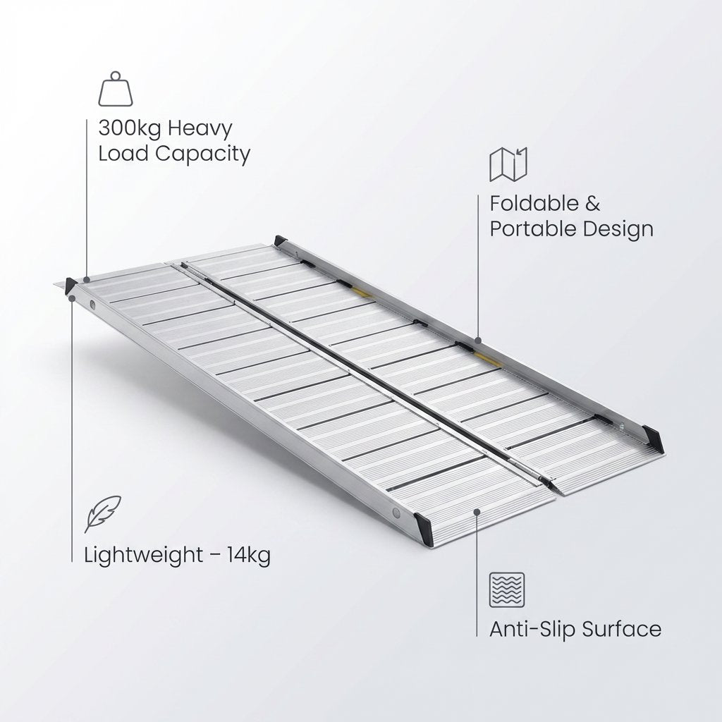 Foldable Aluminum Ramp for Wheelchairs / Scooters - BAS Kuwait Bab Al Saif 