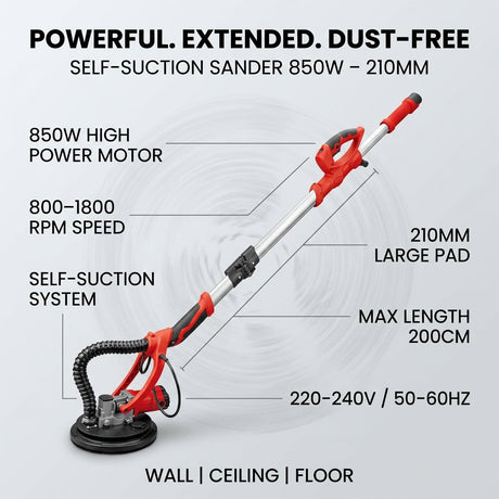 Foldable Drywall Sander Electric 850W | Handheld Self-Suction Floor & Wall Sander – BAS Kuwait Bab Al Saif 