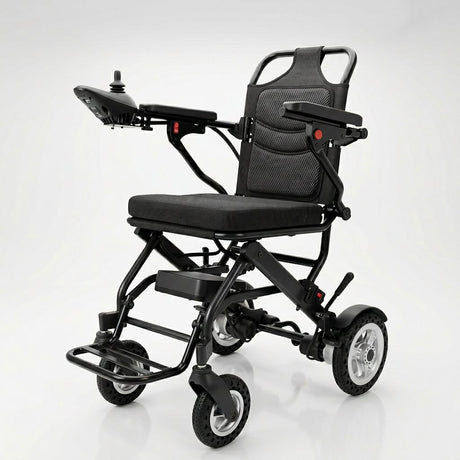 Foldable Electric Mobility Chair with Remote Control 120kg capacity | Lightweight Aluminium Travel Chair - BAS Kuwait Bab Al Saif 