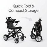 Foldable Electric Mobility Chair with Remote Control 120kg capacity | Lightweight Aluminium Travel Chair - BAS Kuwait Bab Al Saif 