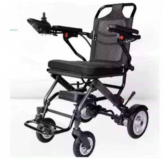 Foldable Electric Mobility Chair with Remote Control | Lightweight Travel Scooter - BAS Kuwait Bab Al Saif Black Standard 