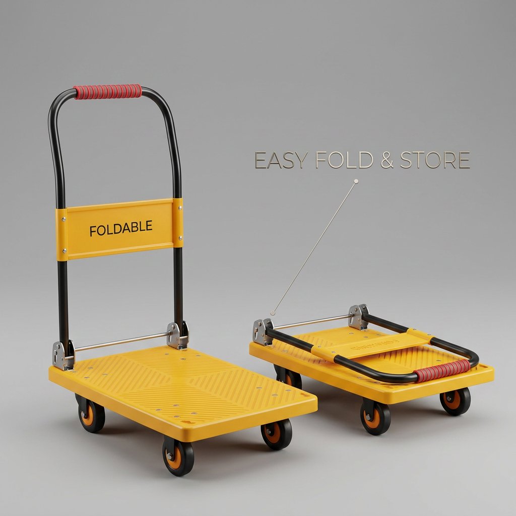 Foldable Hand Trolley 100 Kg / platform Hand Truck Dingqi Brand - BAS Kuwait Bab Al Saif 