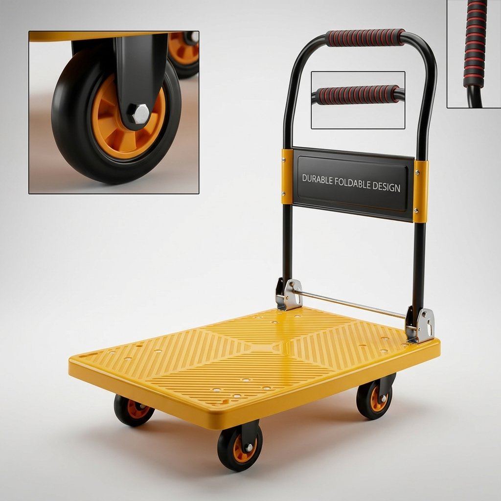 Foldable Hand Trolley 100 Kg / platform Hand Truck Dingqi Brand - BAS Kuwait Bab Al Saif 