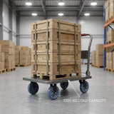 Foldable Hand Trolley 1000 Kg / 110 x65cm platform Hand Truck - BAS Kuwait Bab Al Saif 