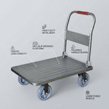 Foldable Hand Trolley 1000 Kg / 110 x65cm platform Hand Truck - BAS Kuwait Bab Al Saif 