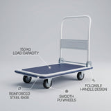 Foldable Hand Trolley 150 Kg Reinforced Steel - BAS Kuwait Bab Al Saif 