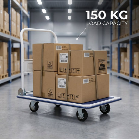 Foldable Hand Trolley 150 Kg Reinforced Steel - BAS Kuwait Bab Al Saif 