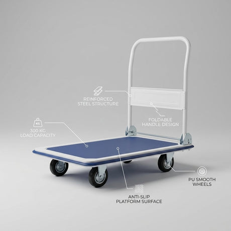 Foldable Hand Trolley 300 Kg Reinforced Steel - BAS Kuwait Bab Al Saif 