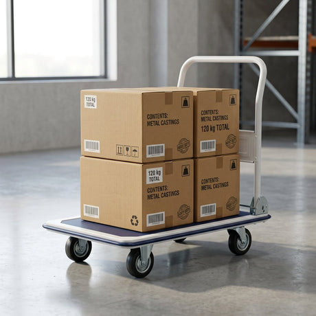 Foldable Hand Trolley 300 Kg Reinforced Steel - BAS Kuwait Bab Al Saif 