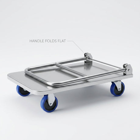 Foldable Hand Trolley 300 Kg Stainless Steel grade 304 / platform Hand Truck food grade - BAS Kuwait Bab Al Saif 