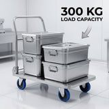 Foldable Hand Trolley 300 Kg Stainless Steel grade 304 / platform Hand Truck food grade - BAS Kuwait Bab Al Saif 