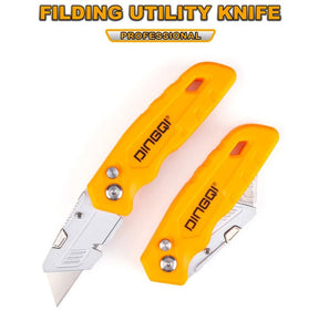Foldable Utility Knife Blade Cutter alloy steel blade handle design office use Industrial Use Replaceable Portable Blade DINGQI BRAND - BAS Kuwait Bab Al Saif Standard Standard 