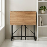 Folding Movable writing desk table with wheels | space saving table desk - BAS Kuwait Bab Al Saif 