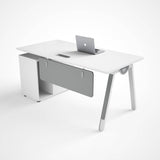 Folding Table Desk for Office - Modern Office Workstation Desk with Mobile Drawer Cabinet - BAS Kuwait Bab Al Saif 