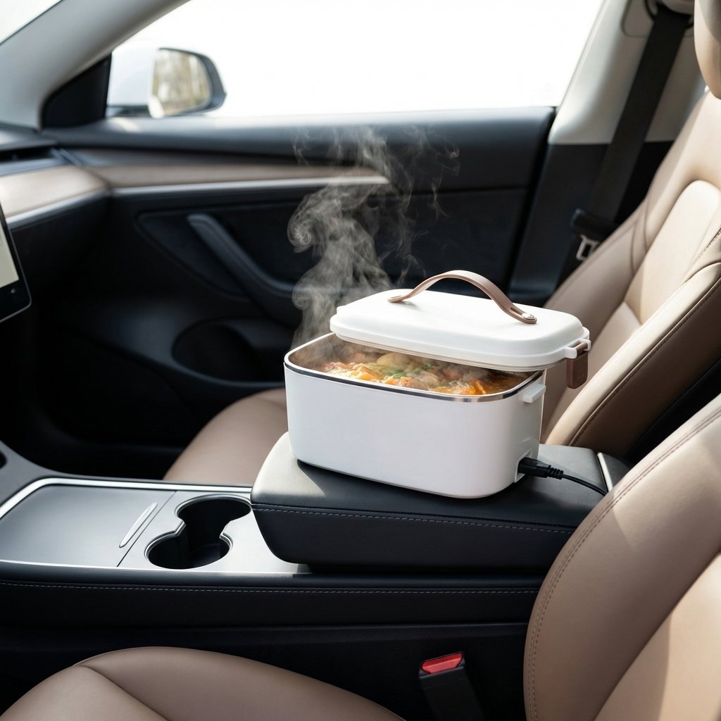 Food Warmer Car Portable Electric Heating Lunch Box for office / car (AC/DC) - BAS Kuwait Bab Al Saif 