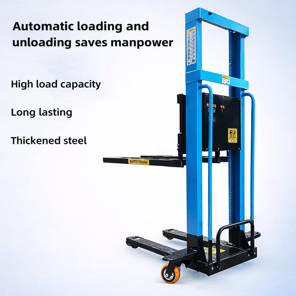 Forklift 1 Ton 1.6 Meter I Stacker Truck with Auto Lift - BAS Kuwait Bab Al Saif 