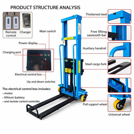 Forklift 1 Ton 1.6 Meter I Stacker Truck with Auto Lift - BAS Kuwait Bab Al Saif 