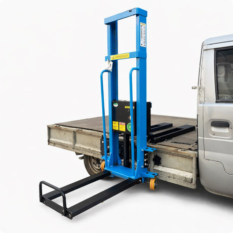 Forklift 1 Ton 1.6 Meter I Stacker Truck with Auto Lift - BAS Kuwait Bab Al Saif ( L × W × H ) : 118 × 15 × 6 cm 6 Months ( Motor ) 