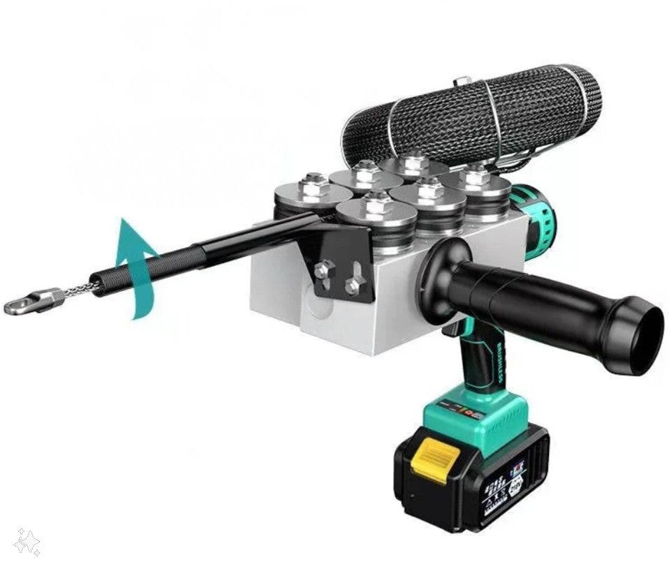 Full automatic electric concealed wire puller | 30m cordless wire pulling tool - bas kuwait Bab Al Saif Black Standard 