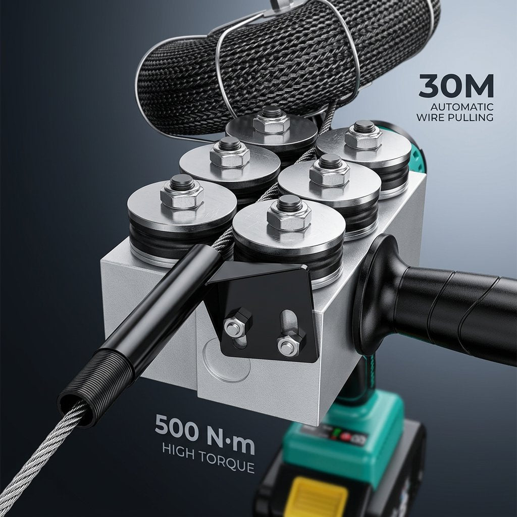 Full automatic electric concealed wire puller 800W | 30m cordless wire pulling tool - bas kuwait Bab Al Saif 