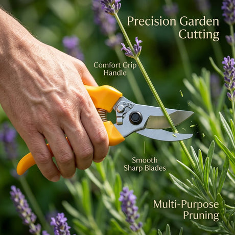 Garden scissors 7" Garden Pruning Shears Multi Purpose Scissors Plastic Handle DINGQI BRAND - BAS Kuwait Bab Al Saif 