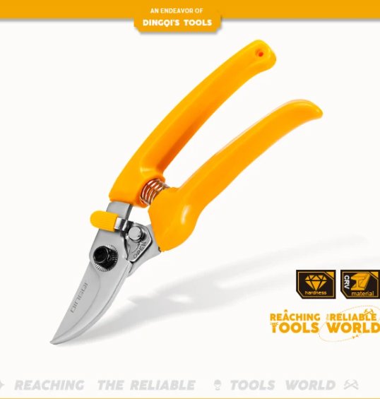 Garden scissors 7" Garden Pruning Shears Multi Purpose Scissors Plastic Handle DINGQI BRAND - BAS Kuwait Bab Al Saif Standard 7" 