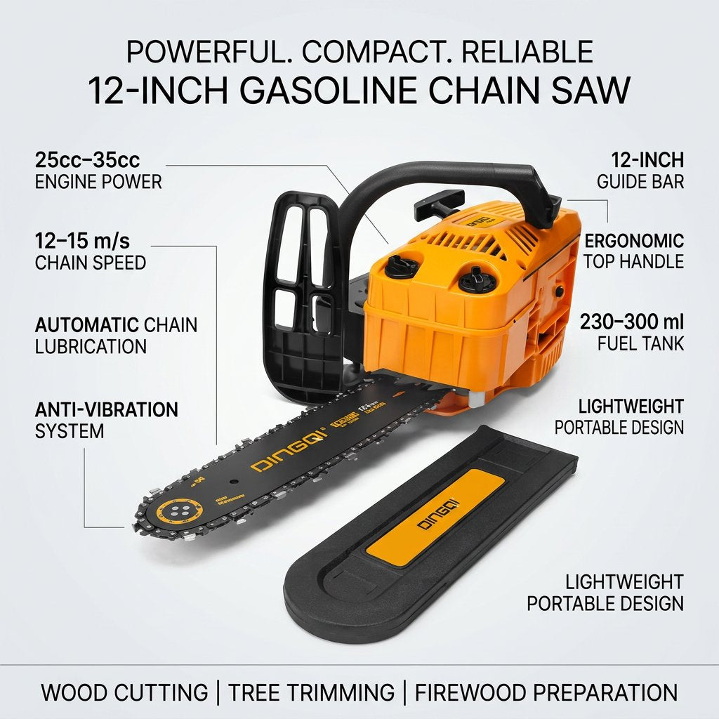 Gasoline Chain Saw 12" Dingqi Brand - BAS Kuwait Bab Al Saif 