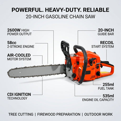 Gasoline Chain Saw 20" - BAS Kuwait Bab Al Saif 