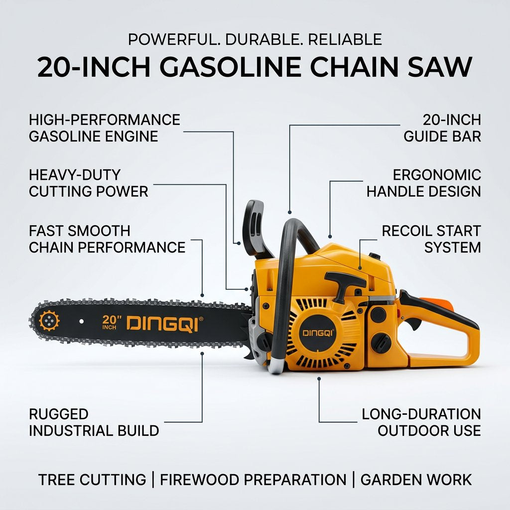 Gasoline Chain Saw 20" Dingqi Brand - BAS Kuwait Bab Al Saif 