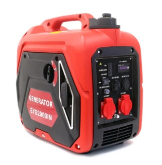 Gasoline Generator 2000W / 1800W Silent with AVR, Overload Protection, Recoil Start & Overheat Safety - BAS Kuwait Bab Al Saif Red EYG2000iN 