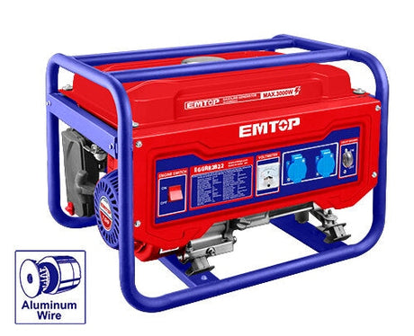 Gasoline Generator 2800W EMTOP BRAND - BAS Kuwait Bab Al Saif Red Standard 