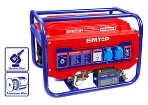 Gasoline Generator 2800W EMTOP BRAND {key start} - BAS Kuwait Bab Al Saif Red Standard 