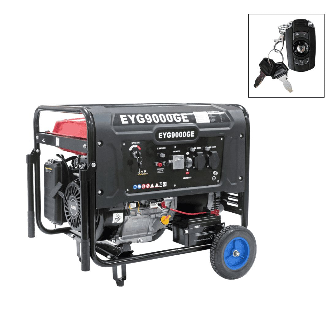 Gasoline Generator 7500W/7000W with Remote Start, AVR, Overload Protection & Electric Starter - BAS Kuwait Bab Al Saif Red EYG9000GE 