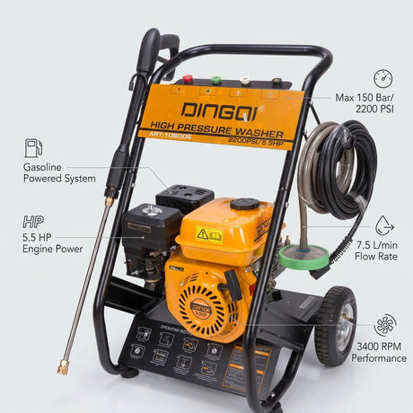 Gasoline High Pressure Washer 5.5HP 150 Bar DINGQI BRAND - BAS Kuwait Bab Al Saif 