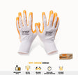 Gloves Palm Coated Latex PU Polyurethane Palm Fit Safety Work Gloves 10" DINGQI BRAND - BAS Kuwait Bab Al Saif Standard Standard 