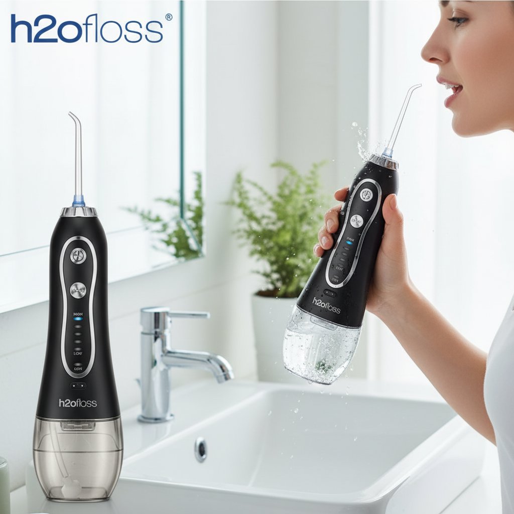 H2OFloss lifestyle in-use shot